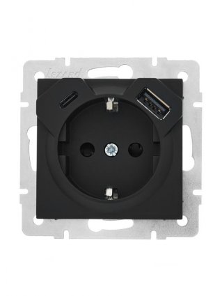 Фотография товара 'Lezard 742-4288-181TC VESNA Розетка с/з TC+USB разъём'