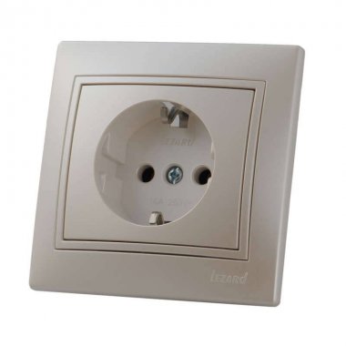 Фотография товара 'Lezard MIRA Розетка с заземлением керамика, 701-3030-122'