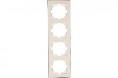 Фотография товара 'Lezard 703-0225-154 RAIN Рамка 4-ая вертикальная б/вст белая с бок. вст. хром'