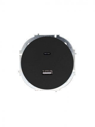 Фотография товара 'Lezard 743-4288-192TC OSEN Розетка TC+ USB разъем чёрный бархат'