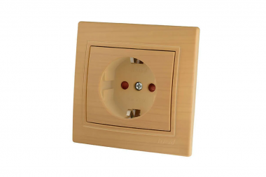 Фотография товара 'Lezard 702-4747-124 DERIY Розетка с защитой от детей керамика ясень'