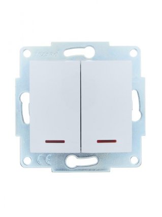 Фотография товара 'Lezard 7081-0288-112 ASTI Выключатель двойной с подсветкой'