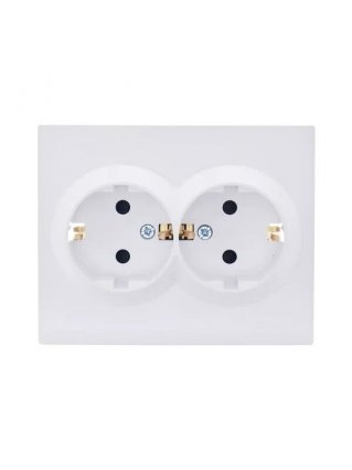 Фотография товара 'Lezard 742-4300-178B VESNA Розетка двойная с защитой от детей ПБТ'