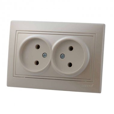 Фотография товара 'Lezard MIRA Розетка двойная без заземления керамика, 701-3030-128'