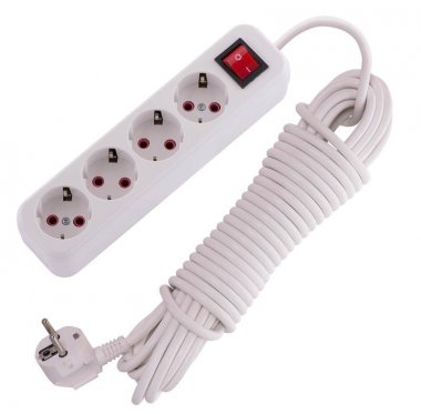 Фотография товара 'Lezard LILA Удлинитель с заземлением 4 входа 10 метров с выключателем, 720-0410-402'