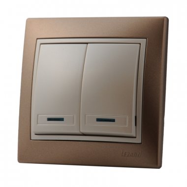 Фотография товара 'Lezard 701-3130-112 MIRA Выключатель двойной с подсв.'