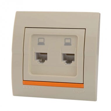 Фотография товара 'Lezard DERIY Розетка компьютерная двойная, 702-0303-141'