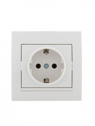 Фотография товара 'Lezard DERIY Розетка с заземлением керамика, 702-0202-122'