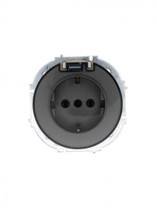 Фотография товара 'Lezard 743-3788-123B OSEN Розетка с/з с крышкой ПБТ титан'