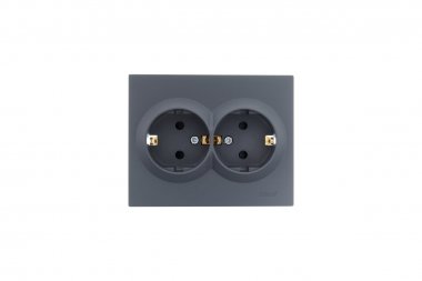 Фотография товара 'Lezard 742-3400-178B VESNA Розетка двойная с защитой от детей ПБТ'