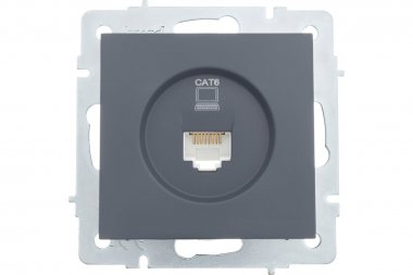 Фотография товара 'Lezard 742-3488-140 VESNA Розетка компьютерная графит 140'