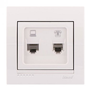 Фотография товара 'Lezard DERIY Розетка компьютер+телефон, 702-0202-143'