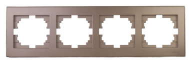 Фотография товара 'Lezard 703-3126-149 RAIN Рамка 4-ая гориз. с вст. цв. бронза матовый + золото'