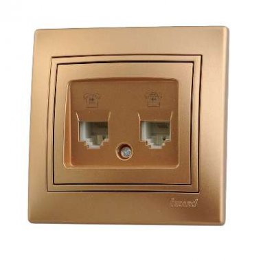 Фотография товара 'Lezard MIRA Розетка телефонная двойная евро, 701-1313-138'