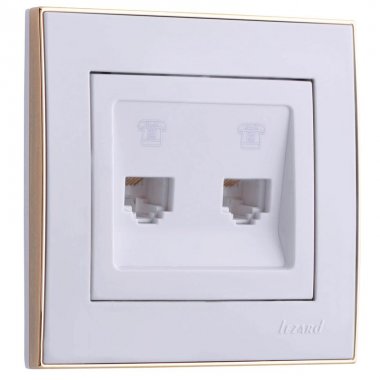 Фотография товара 'Lezard RAIN Розетка телефонная двойная евро, 703-0226-138'