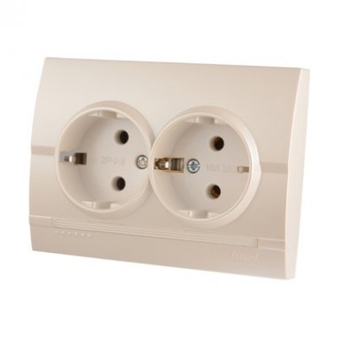 Фотография товара 'Lezard DERIY Розетка двойная с заземлением, 702-3030-127B'