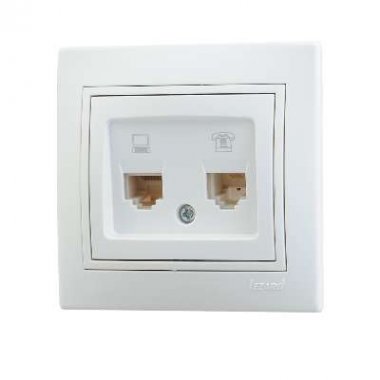 Фотография товара 'Lezard MIRA Розетка компьютер+телефон, 701-0202-143'