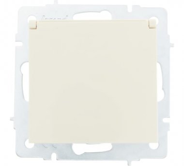 Фотография товара 'Lezard VESNA Розетка с заземлением с крышкой ПБТ, 742-0388-123B'