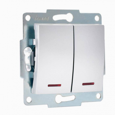 Фотография товара 'Lezard KARINA Выключатель двойной с подсветкой, 707-4388-112'