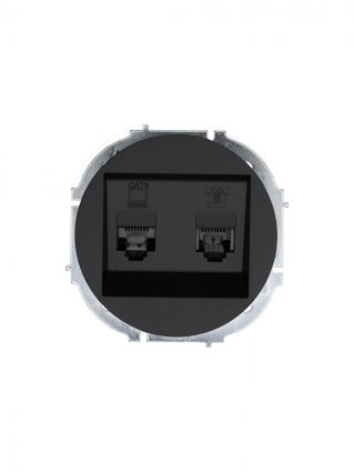 Фотография товара 'Lezard 743-4288-144 OSEN Розетка компьютер+телефон чёрный бархат с модулем Cat 6'