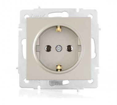 Фотография товара 'Lezard VESNA Розетка с заземлением ПБТ, 742-3788-122B'