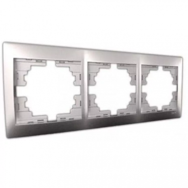 Фотография товара 'Lezard 701-1212-153 MIRA Рамка 3-ая вертикальная метал синий со вставкой'