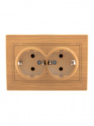 Фотография товара 'Lezard MIRA Розетка двойная с заземлением керамика, 701-4747-127'