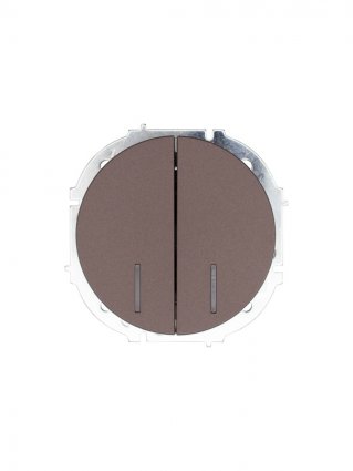 Фотография товара 'Lezard 743-7388-112 OSEN Выключатель двойной с подсветкой шоколад'