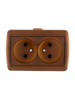 Фотография товара 'Lezard NATA Розетка двойная без заземления закрытый корпус керамика, 710-0800-128'