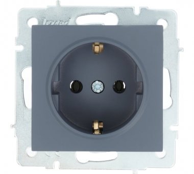 Фотография товара 'Lezard VESNA Розетка с заземлением ПБТ, 742-3488-122B'