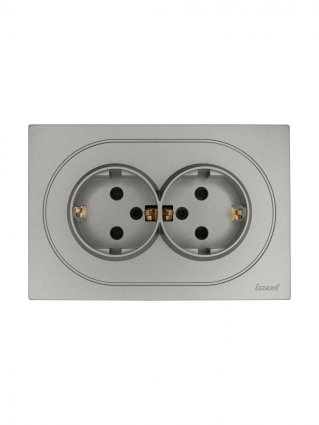 Фотография товара 'Lezard 743-7400-127BPCH OSEN Розетка двойная с защитой от детей ПБТ'