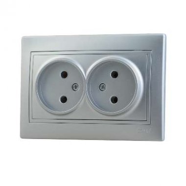 Фотография товара 'Lezard MIRA Розетка двойная без заземления керамика, 701-1010-128'