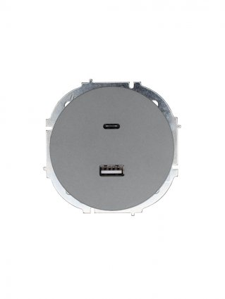 Фотография товара 'Lezard 743-7488-192TC OSEN Розетка TC+ USB разъем серый матовый'