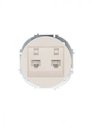 Фотография товара 'Lezard 743-9088-142 OSEN Розетка компьютерная двойная слоновая кость с модулем Cat 6'