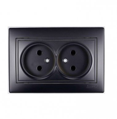 Фотография товара 'Lezard MIRA Розетка двойная без заземления керамика, 701-4242-128'