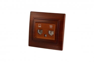 Фотография товара 'Lezard 701-0505-143 MIRA Розетка компьютер+телефон махагон'