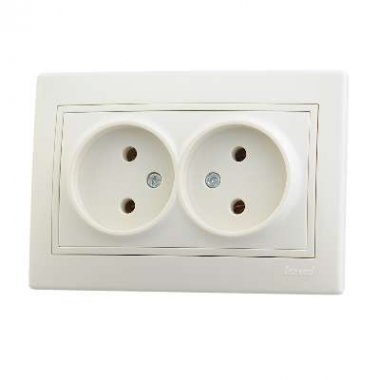 Фотография товара 'Lezard MIRA Розетка двойная без заземления керамика, 701-0303-128'