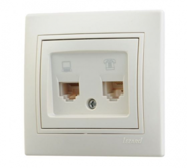 Фотография товара 'Lezard 742-3788-138 VESNA Розетка телефонная двойная евро'