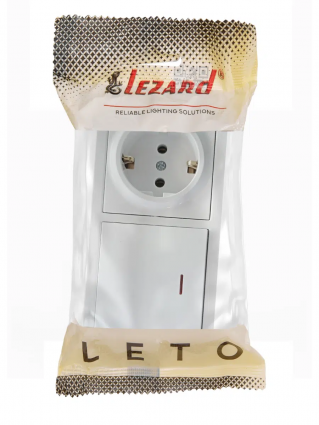 Фотография товара 'Lezard 752-0200-170BIP LETO Выключатель с подсветкой и розетка с/з'