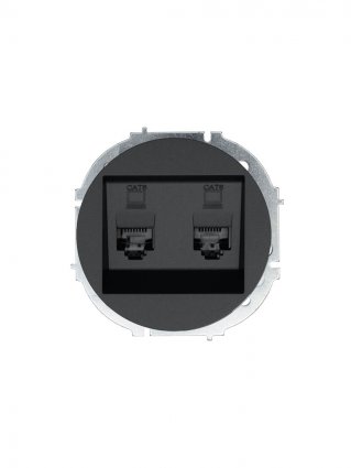 Фотография товара 'Lezard 743-4288-142 OSEN Розетка компьютерная двойная чёрный бархат с модулем Cat 6'