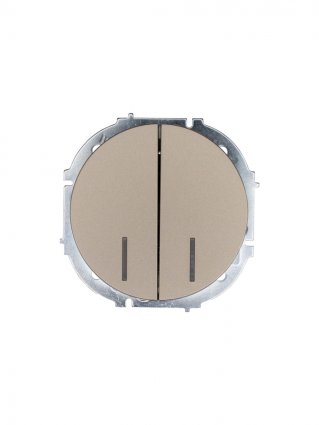 Фотография товара 'Lezard 743-3788-112 OSEN Выключатель двойной с подсветкой титан'