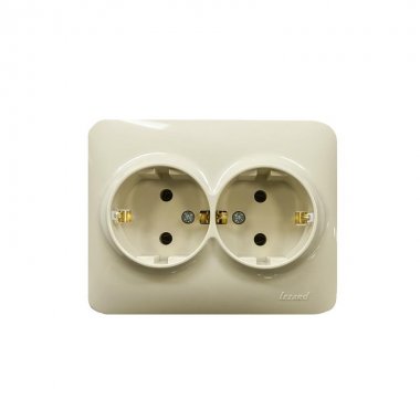 Фотография товара 'Lezard KARINA LIFE Розетка двойная с заземлением ПБТ, 708-0300-127B'