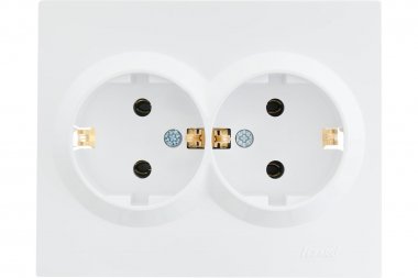 Фотография товара 'Lezard 742-0200-127 VESNA Розетка двойная с/з керамика'