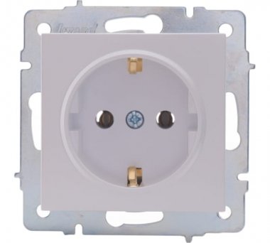 Фотография товара 'Lezard VESNA Розетка с заземлением ПБТ, 742-3088-122B'