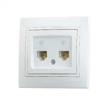 Фотография товара 'Lezard MIRA Розетка телефонная двойная евро, 701-0202-138'