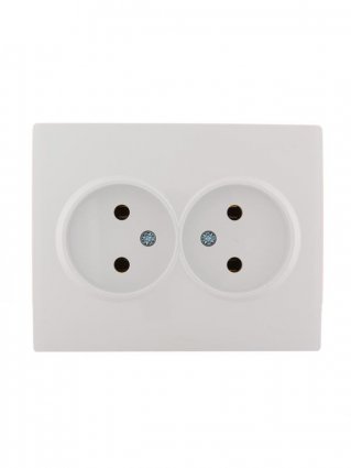 Фотография товара 'Lezard KARINA Розетка двойная без заземления керамика, 707-0200-128'