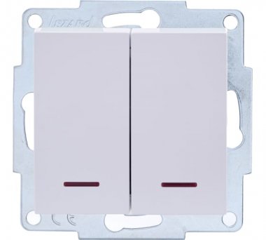 Фотография товара 'Lezard VESNA Выключатель двойной с подсветкой, 742-0288-112'