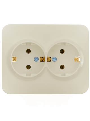 Фотография товара 'Lezard 7081-0300-127B ASTI Розетка двойная с/з ПБТ'