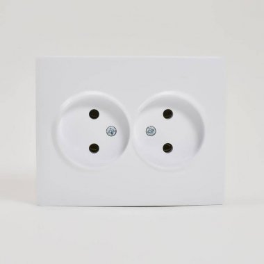 Фотография товара 'Lezard KARINA Розетка двойная без заземления ПБТ, 707-0200-128B'