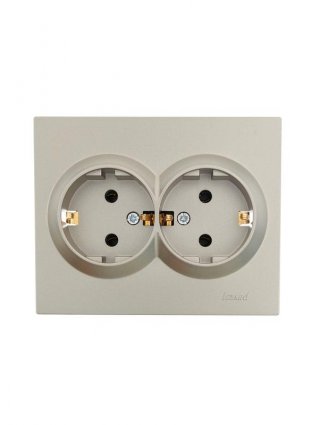 Фотография товара 'Lezard 742-3700-127 VESNA Розетка двойная с/з керамика'
